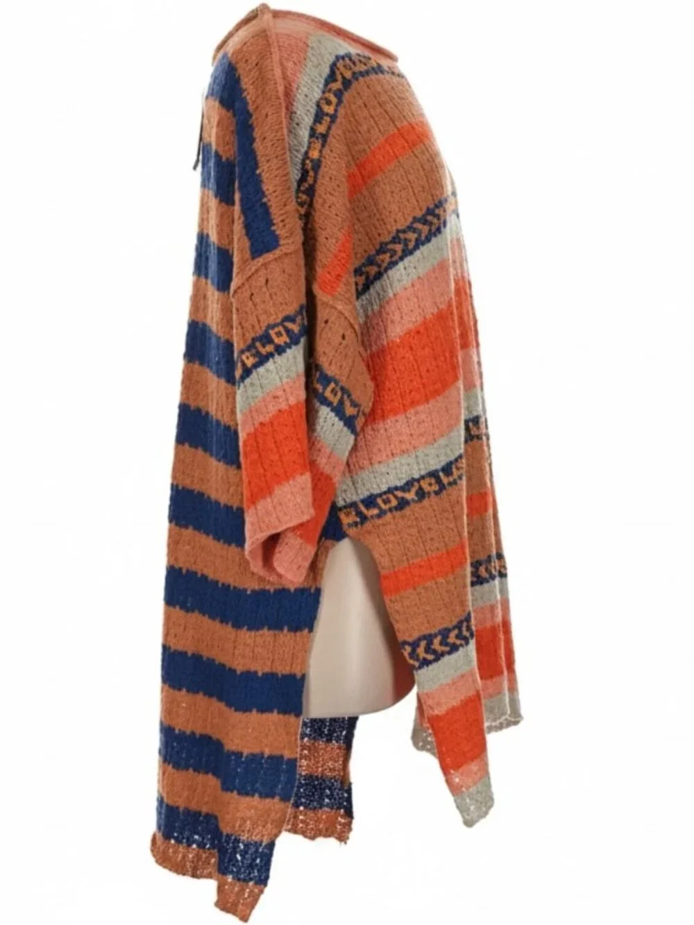 NWT Free People Hidden Love Striped Tunic Sweater Top Oversize Coast Boho M $148